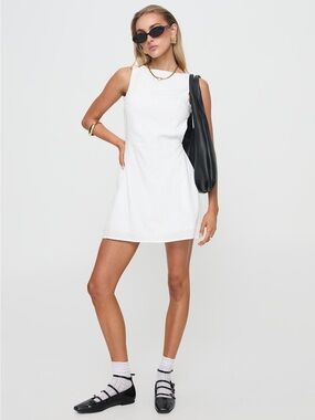 Princess Polly White Sleeveless Mini Shift Dress